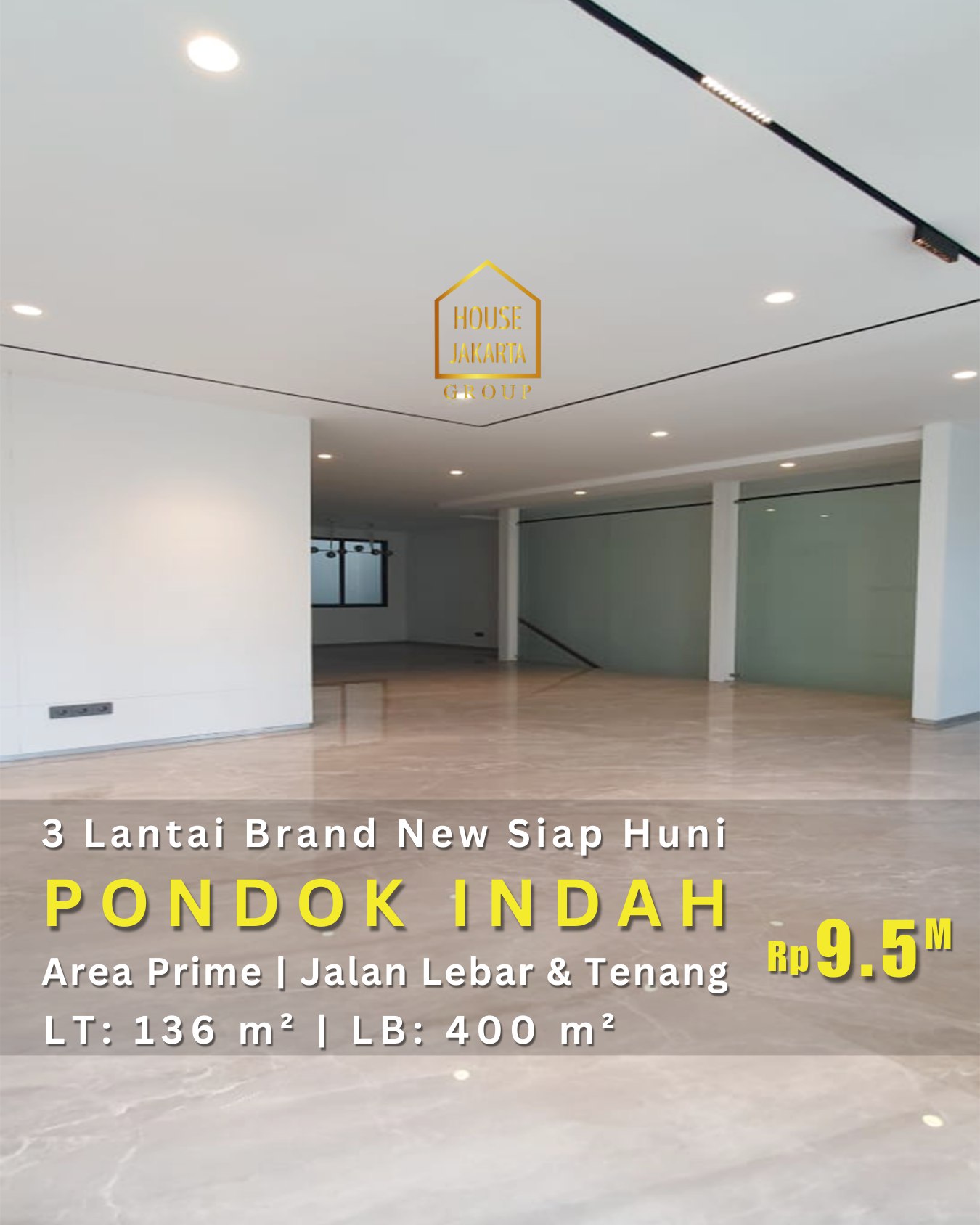  Rumah Brand New Pondok Indah Siap Huni 3 Lantai, Area Prime, Jalan Lebar & Tenang