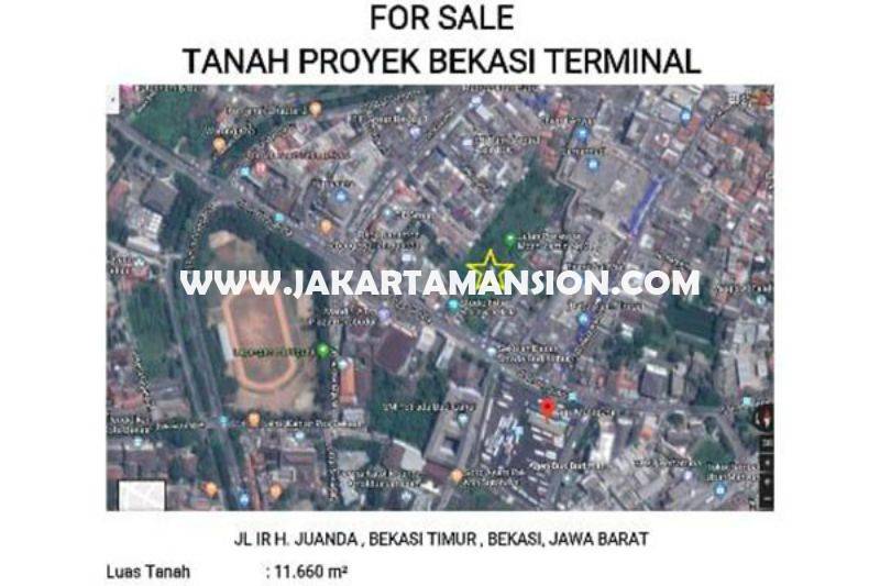 LS1229 Tanah Jalan Ir. H. Juanda Bekasi Dijual Murah 7,5 juta bisa dibangun 20 Lantai