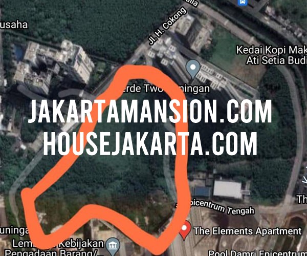 LS1491 Tanah Komersial Kuningan Jalan Haji Cokong dekat Epicentrum Rasuna Said Dijual Murah 57 juta/m