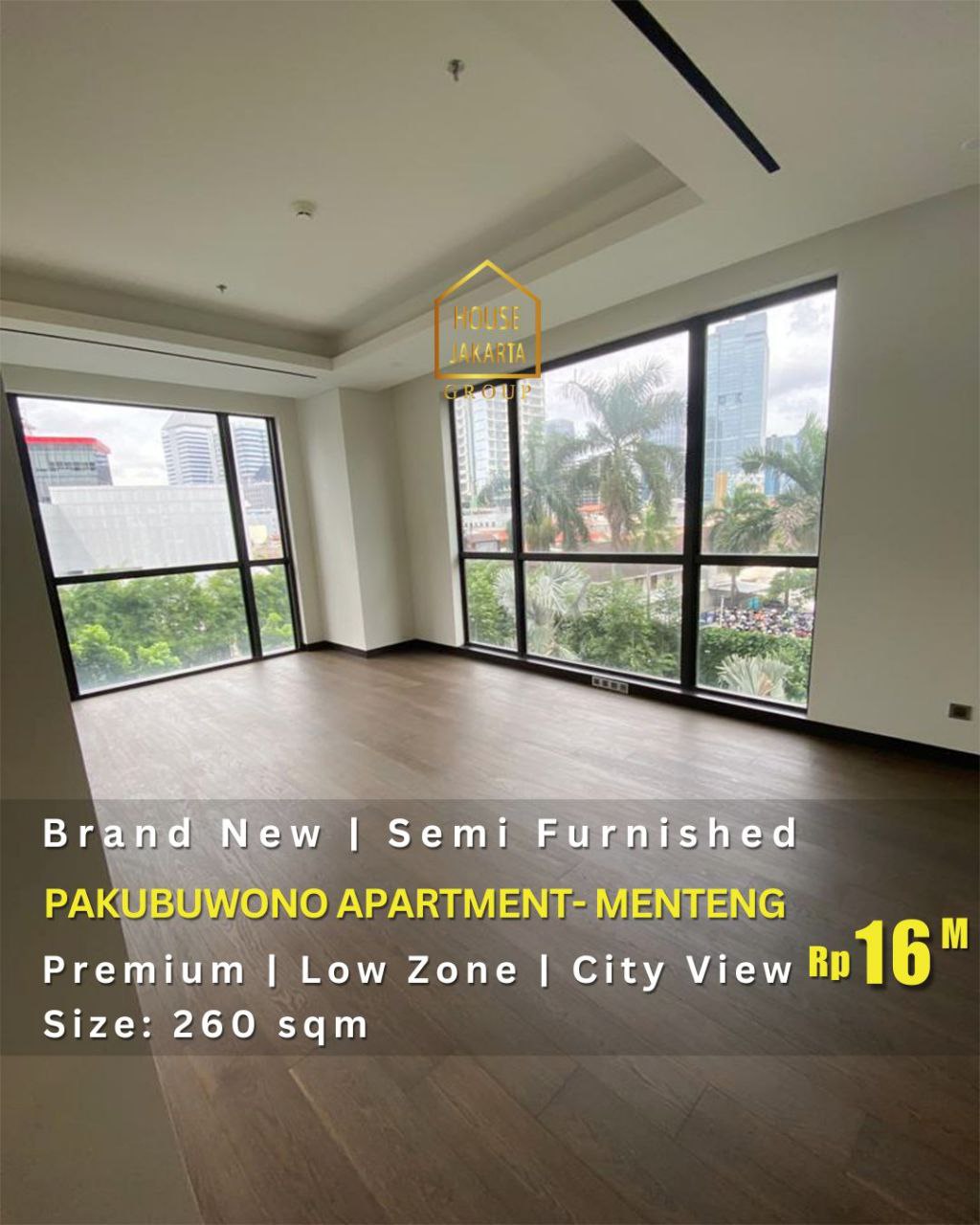 AS1710 Pakubuwono Apartment - Menteng, Brand New, Semi Furnished, Low Zone, City View