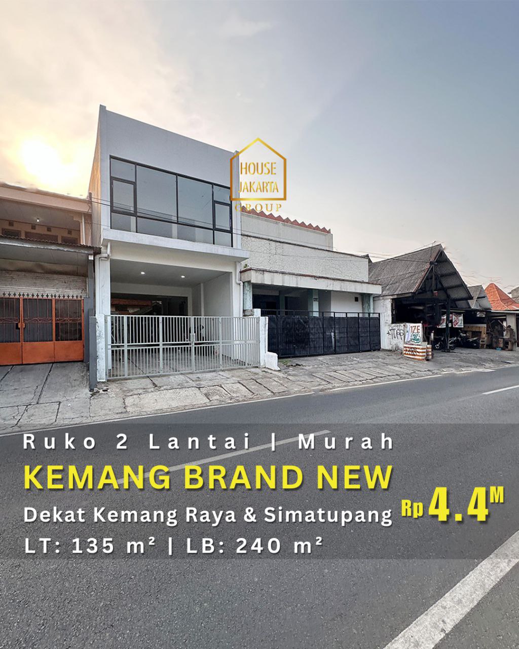 CS1714 Ruko Kemang Brand New 2 Lantai • 5 meter x 26 meter • Hadap Timur • Bebas Banjir