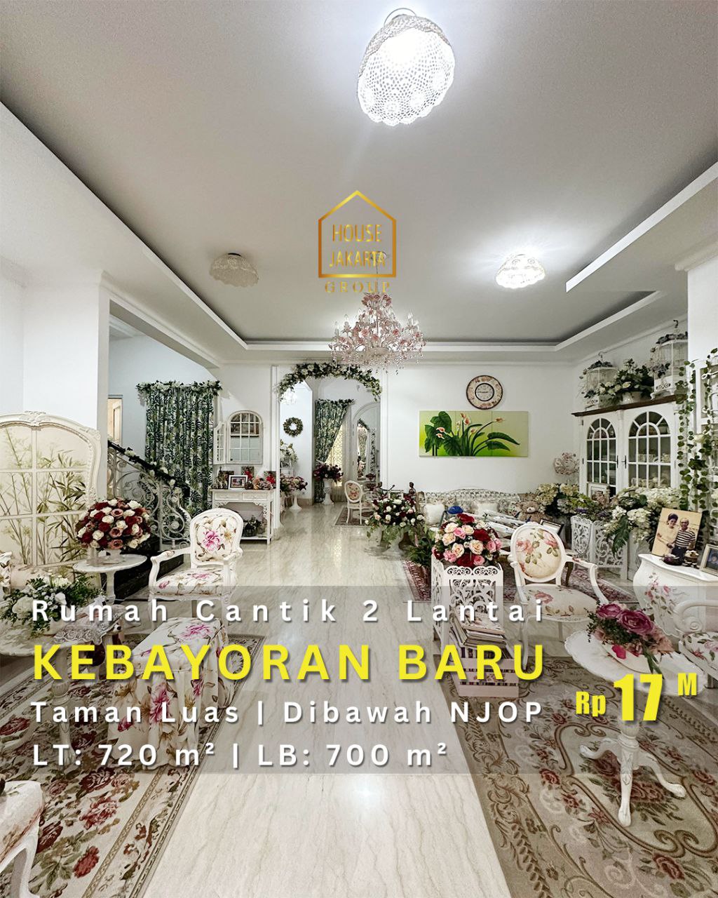 HS1718 Rumah Cantik, Radio Dalam Kebayoran Baru, Murah Dibawah NJOP