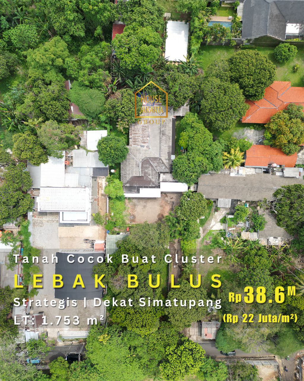 LS1721  Tanah Lebak Bulus Area Cocok Buat Cluster. Lokasi Strategis,  Dekat RS Mayapada & Simatupang