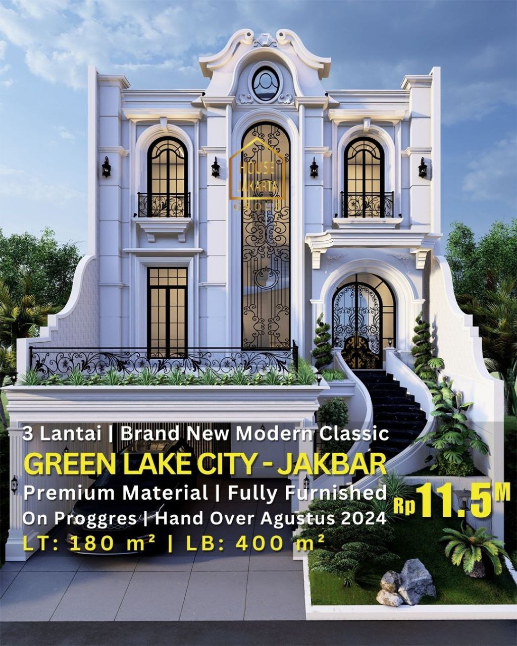 HS1729  Brand New Modern Classic House | 3 Lantai | Fully Furnished | Premium Material