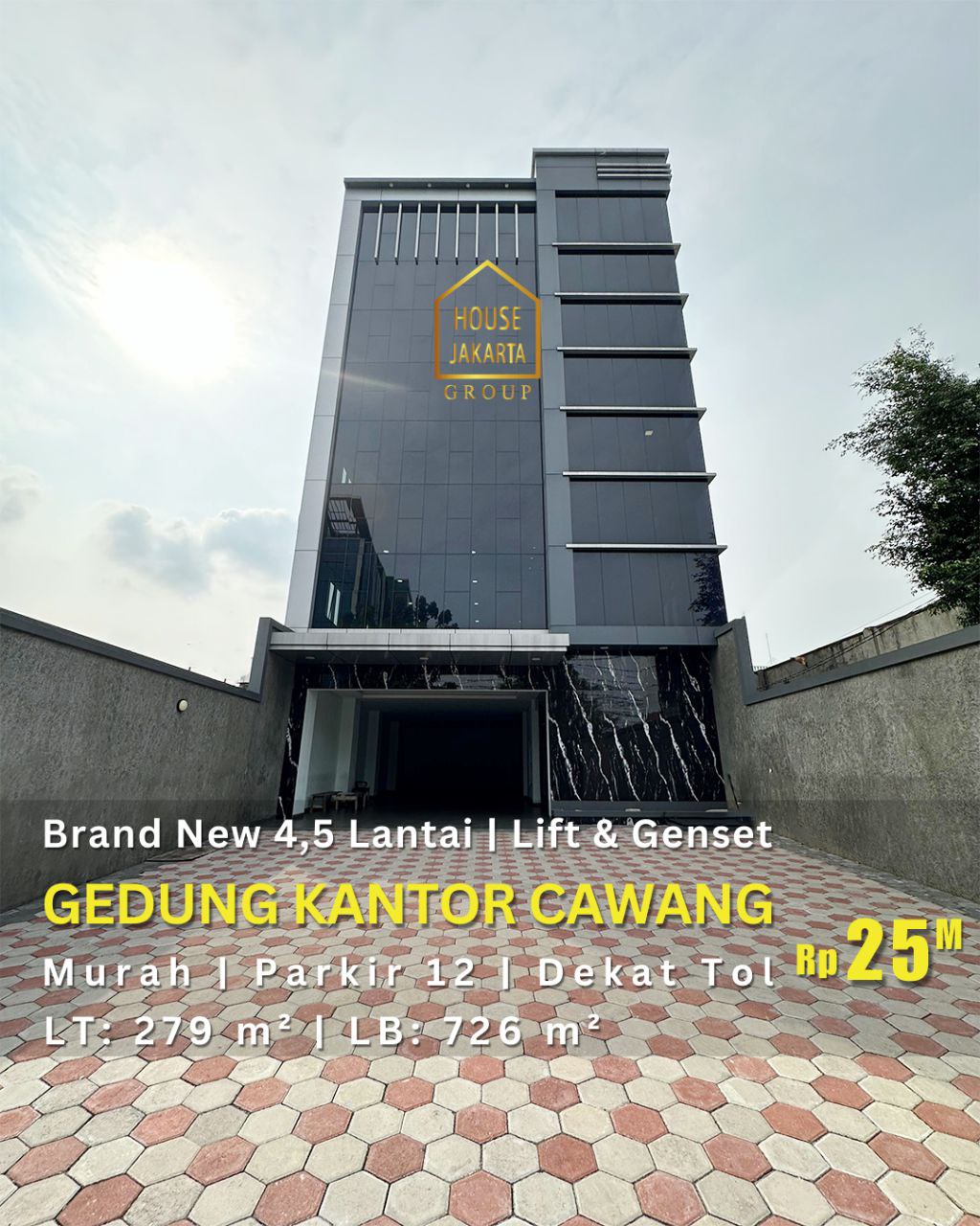 CS1755  Brand New  Gedung Kantor Cawang 4,5 Lantai, Lift & Genset • Murah • Parkir 12 • Dekat Tol