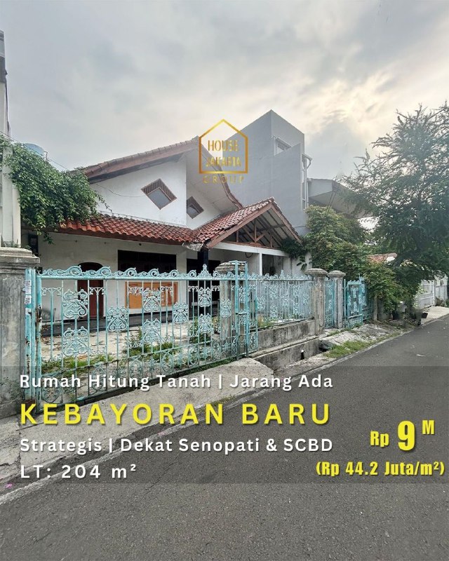 LS1758  Rumah Hitung Tanah Di Kebayoran Baru, Jarang Ada, Strategis,  Dekat Senopati & SCBD