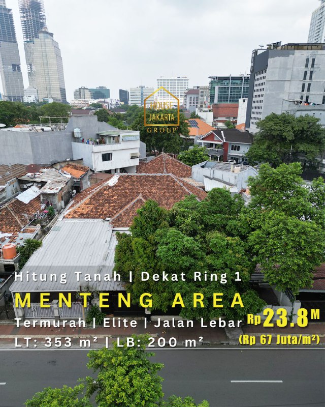 HS1760 Rumah Hitung Tanah Termurah Menteng Area, Dekat Ring 1, Elite, Jalan Lebar