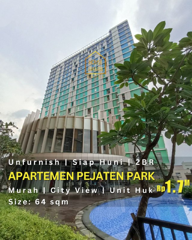 AS1764 Apartemen Pejaten Park, 2 Bedrooms, City View, Hook