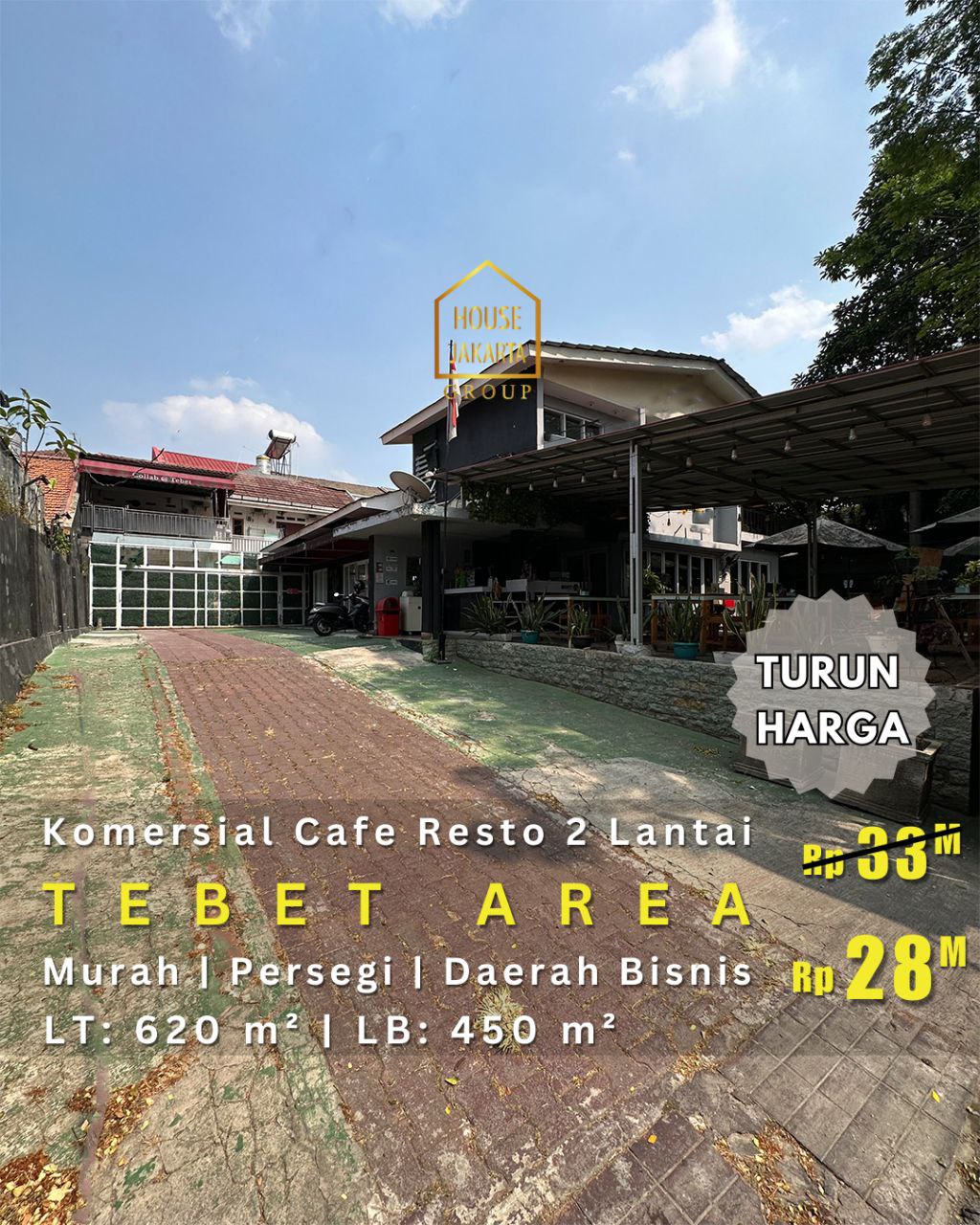 CS1787 Komersial Cafe 2 Lantai Di Tebet Raya. Murah Strategis, Bentuk Persegi