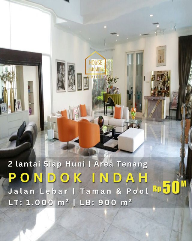 HS1791 Rumah Bagus 2 Lantai Di Pondok Indah Dengan Jalan Lebar Dan Area Tenang