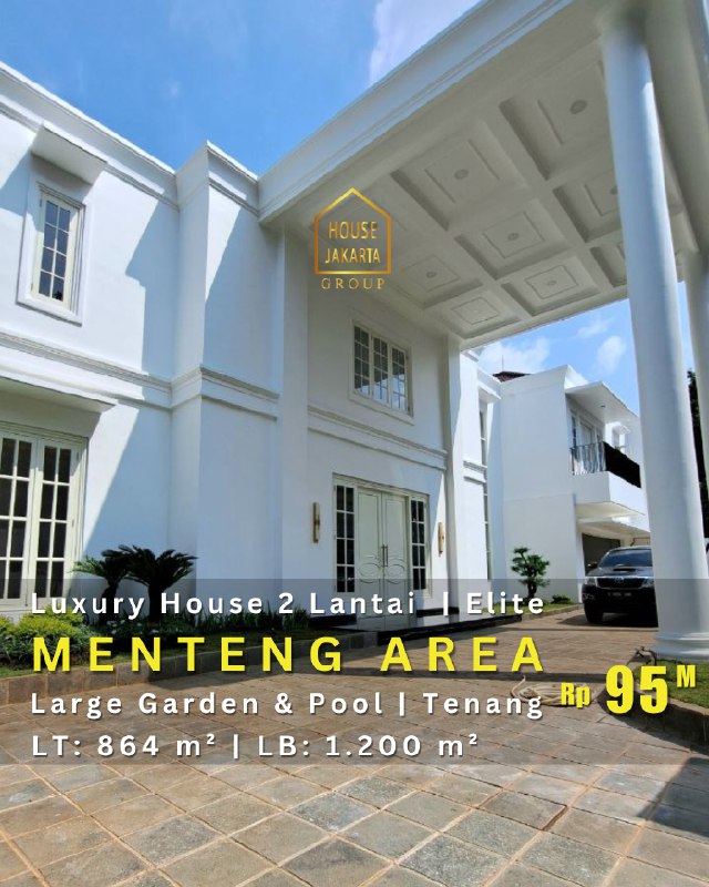 HS1801 Rumah Brand New Di Menteng, Daerah Tenang Dan Nyaman, Ada Swimming Pool Dan Taman.
