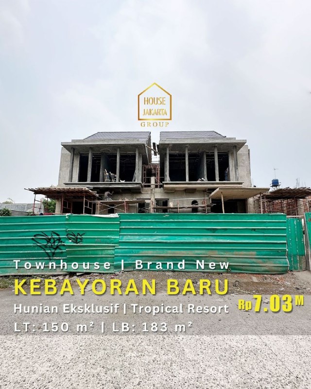 HS1809 Townhouse Brand New Di Kebayoran Baru. Hunian Exslusive Tropical Resort