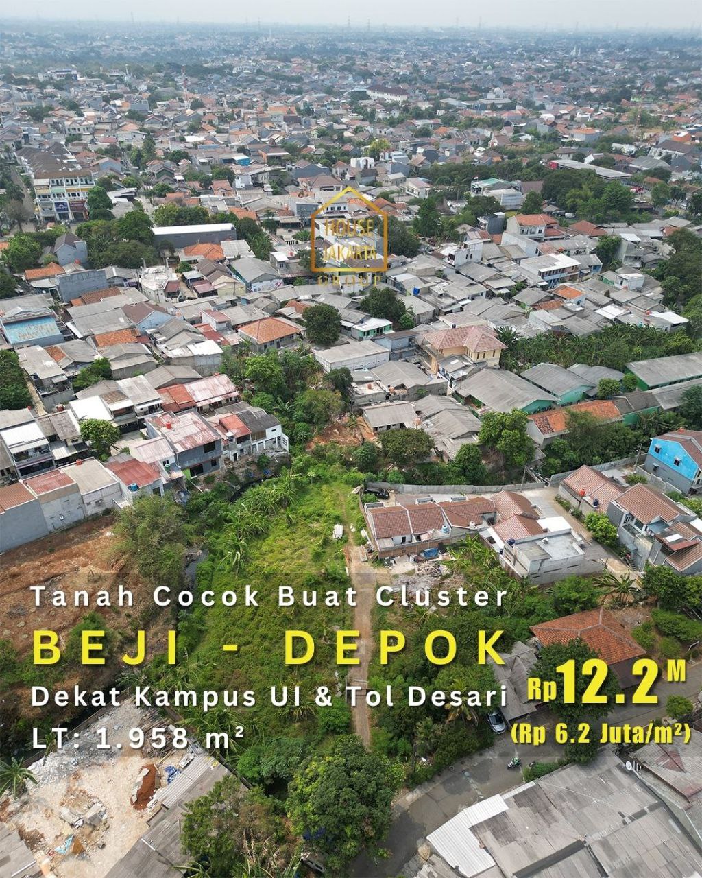 LS1821 Tanah Beji - Depok, Cocok Buat Cluster. Dekat Kampus UI & Tol Desari