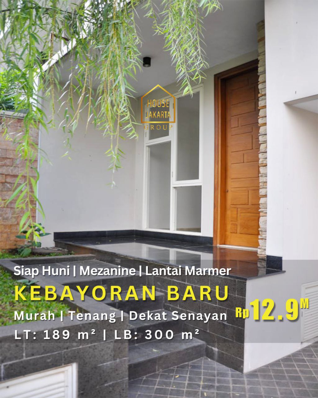 HS1829 Rumah Siap Huni Di Kebayoran Baru, Lantai Marmer Murah Dekat Senayan