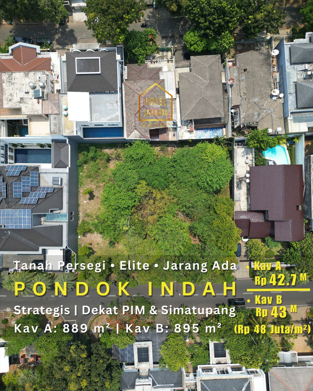 LS1835 Tanah Persegi Lokasi Elite Pondok Indah. Lokasi Strategis Jarang Ada. Dekat PIM & Simatupang