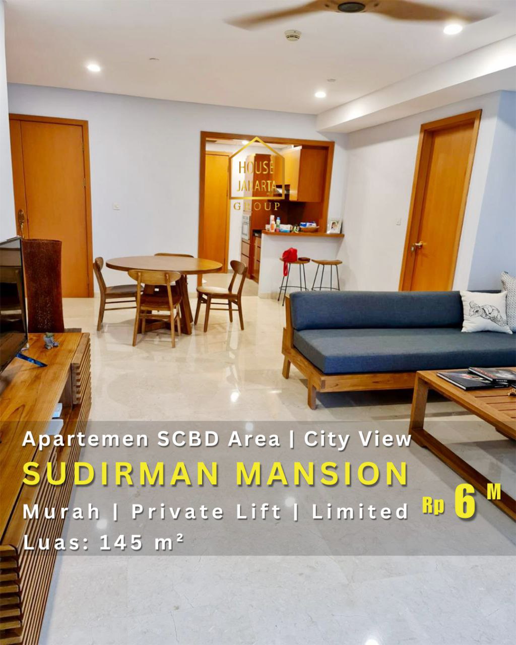 AS1842 Apartemen Sudiman Mansion Di SCBD City View. Private Lift Limited & Murah