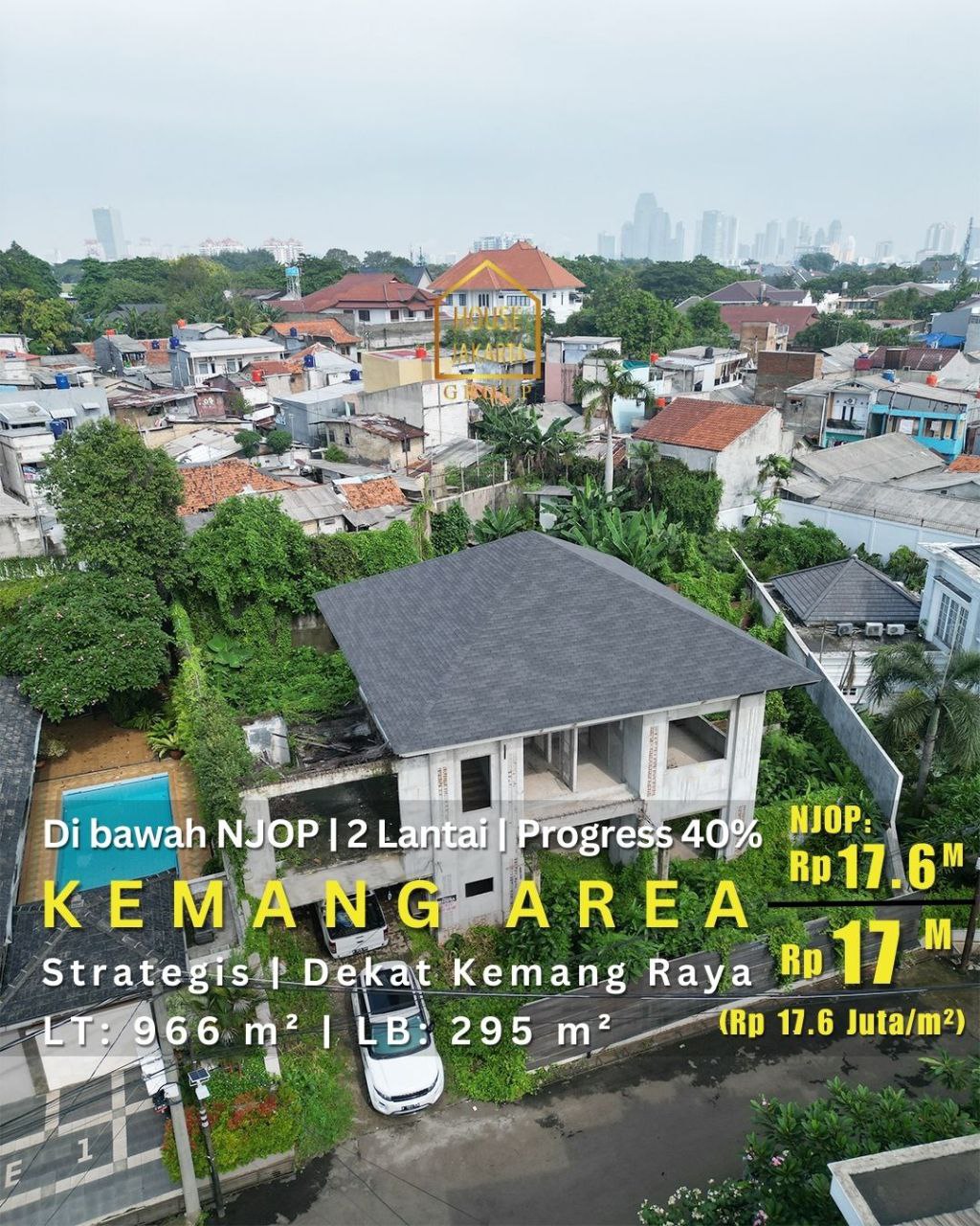 HS1864 Rumah Kemang Area Dibawah NJOP. Termurah 2 Lantai, Progress 40% Strategis, Dekat Kemang Raya & Simatupang