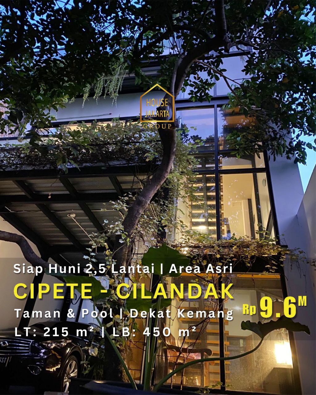 HR1866  Rumah Siap Huni 2,5 Lantai Cipete - Cilandak • Area Asri • Ada Taman & Pool •  Dekat Kemang