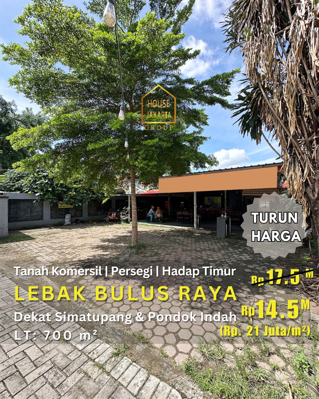 LS1874 Tanah Komersial Lebak Bulus Raya Bentuk Persegi, Hadap Timur • Strategis, Dekat Simatupang & Pondok Indah