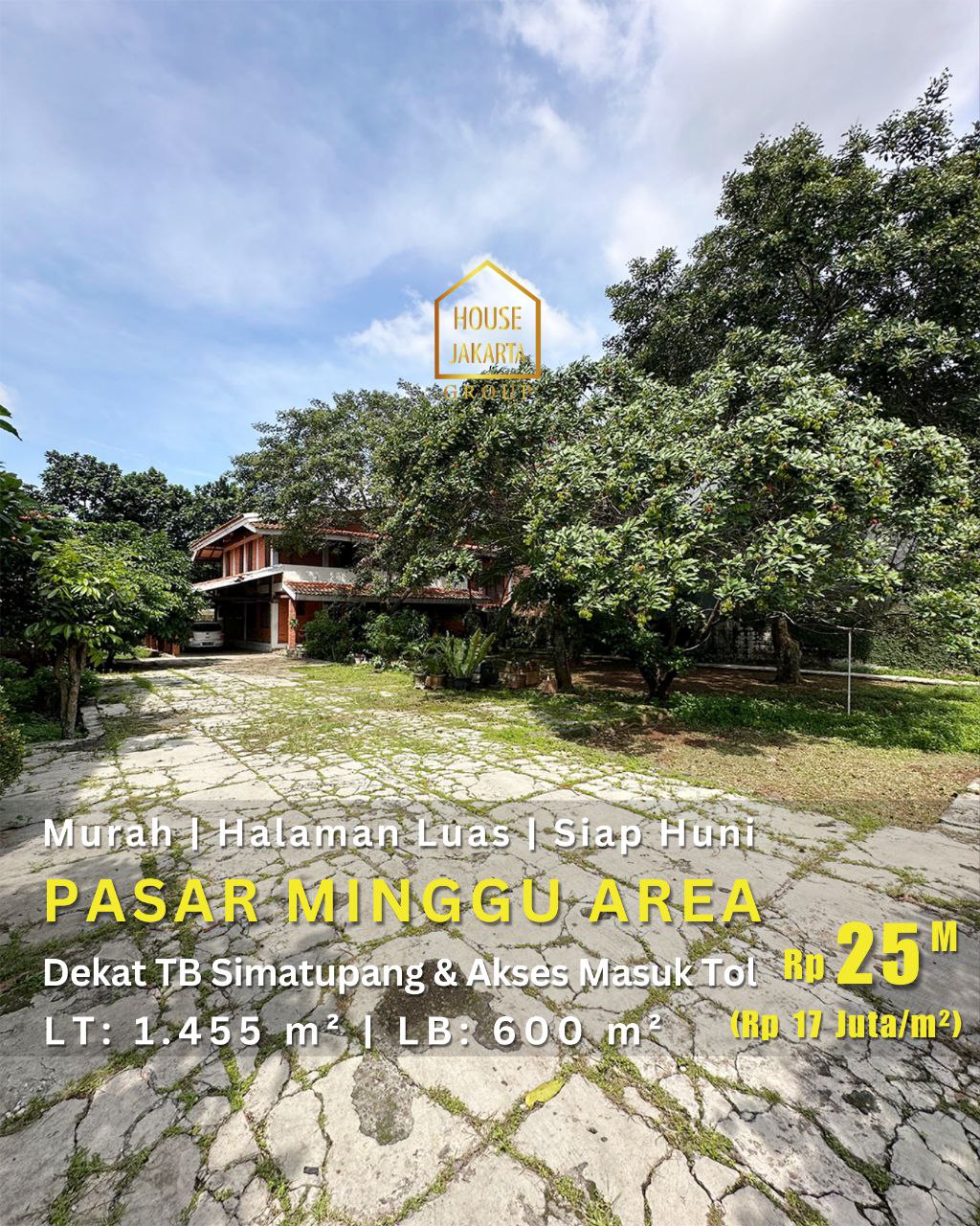 HS1882 Rumah Murah Siap Huni Pasar Minggu Area • Halaman Luas • Dekat Simatupang & Akses Masuk Tol