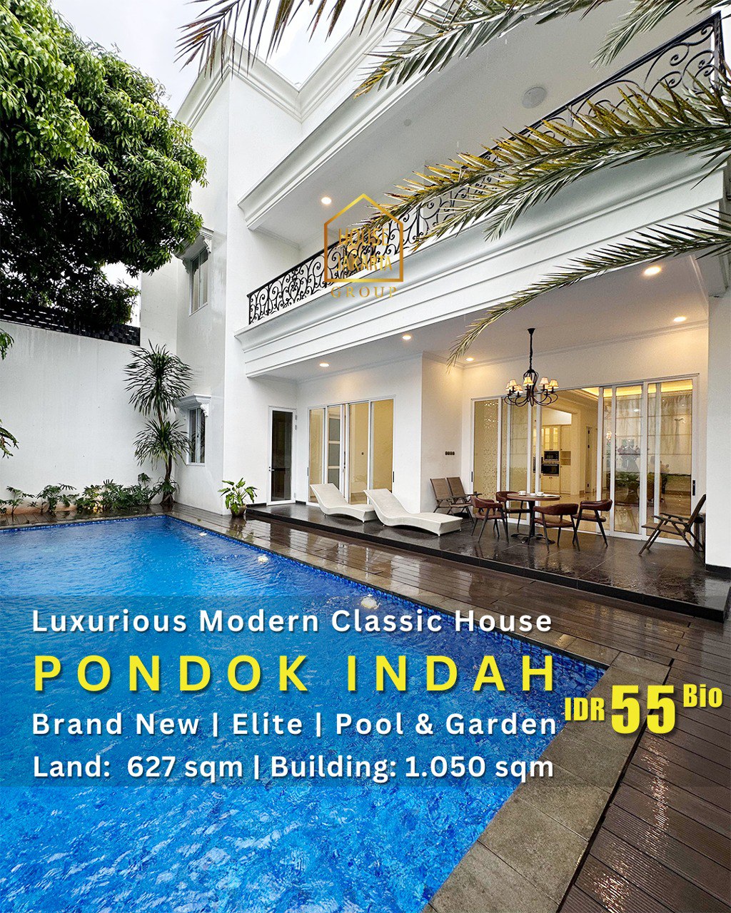 HS1886 Luxurious Modern Classic 2,5 Storey-House with A Swimming Pool & Garden •  • Premium & Elite • Near PIM, Simatupang Business District, & MRT Stations