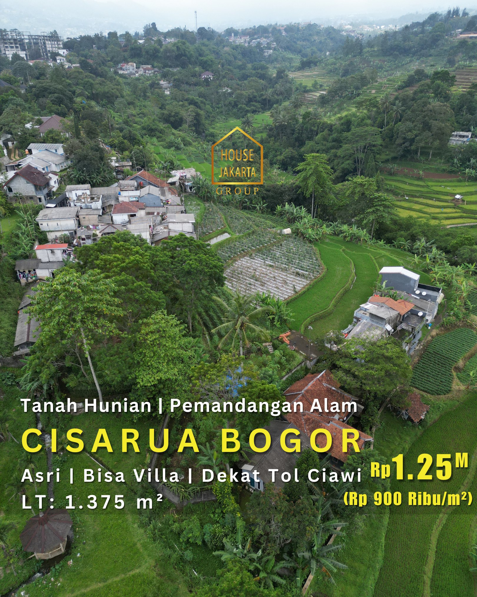 LS1906 Tanah Hunian Pemandangan Alam dan Asri • Bisa Villa • Dekat Tol Ciawi