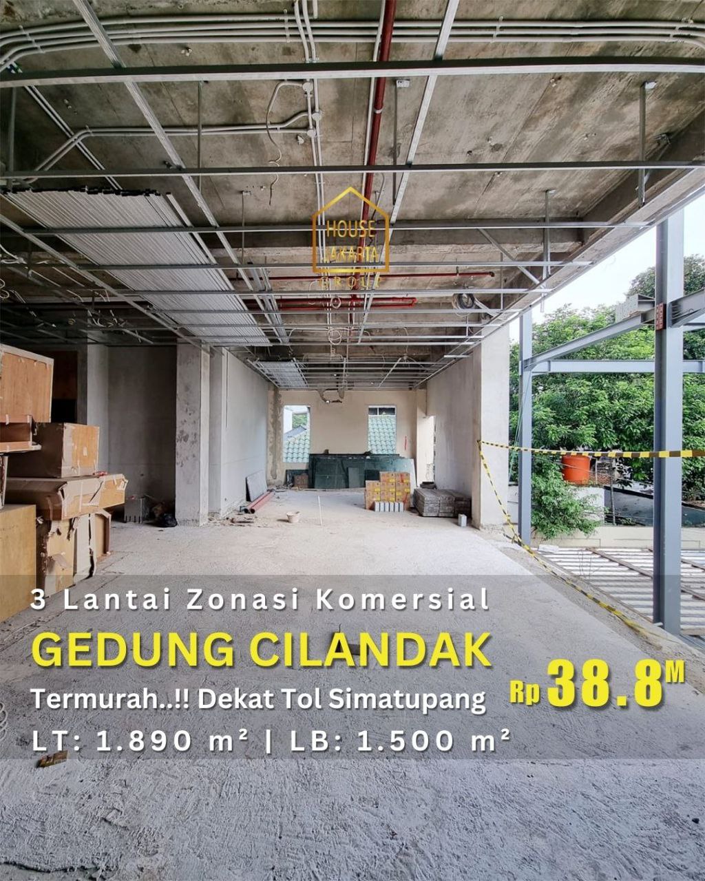 CS1914 Gedung Cilandak 2 Lantai Zonasi Komersial • Termurah • Dekat Tol TB Simatupang