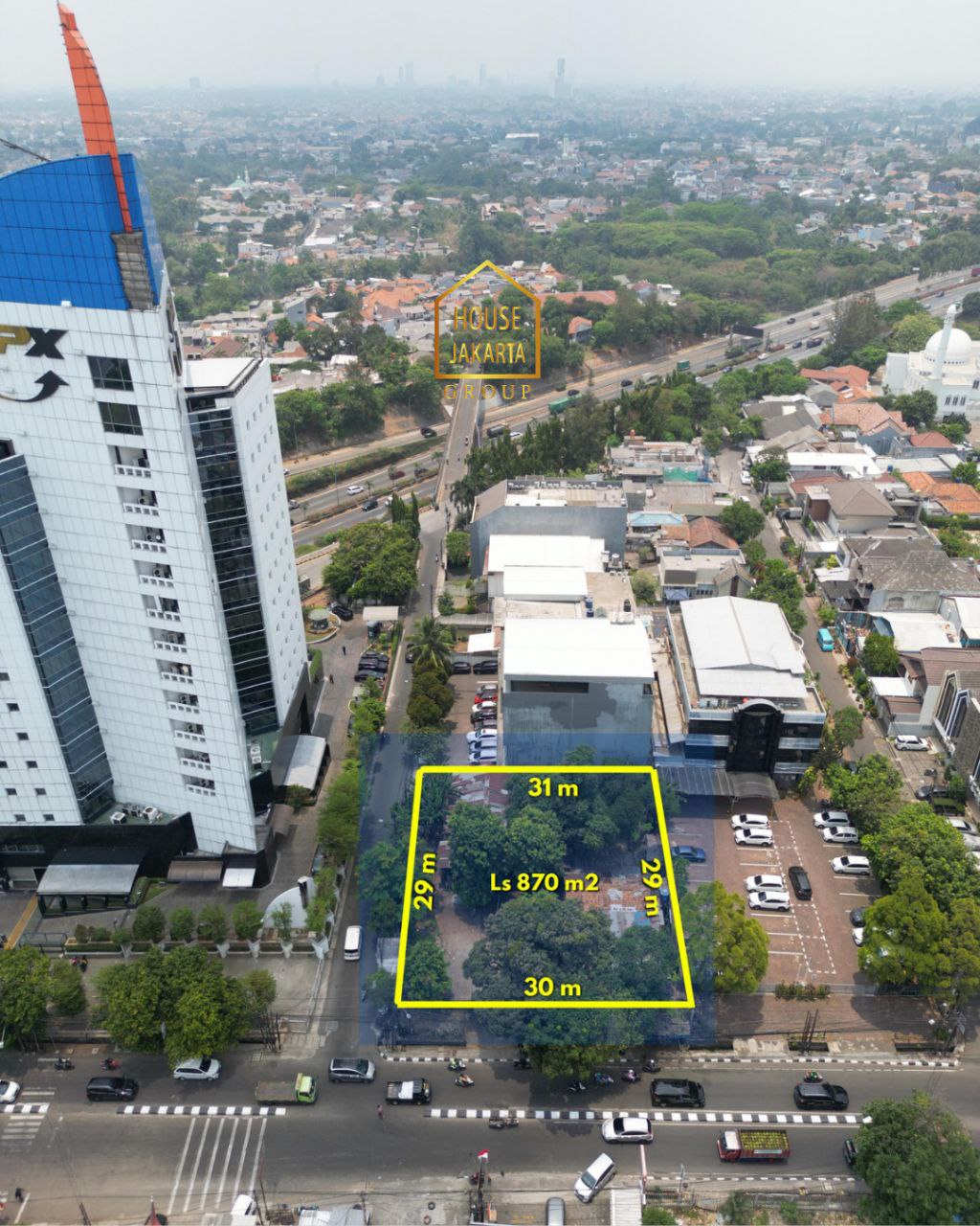 LS1916  Tanah Komersial Tb Simatupang Ijin Bisa 7 Lantai •  Murah • Kotak 30 m x 29 m • Dekat Tol