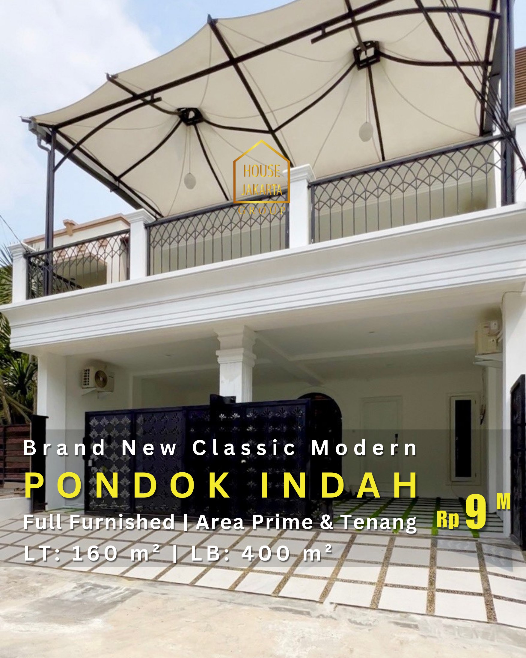 HS1953  Brand New Modern Classic House Pondok Indah Fully Furnished, Area Prime & Tenang