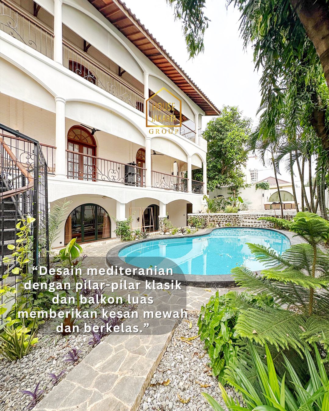 HS1959 Rumah Cilandak Dijual Murah, Mediteranian Furnished, Pool, Tanah Ngantong