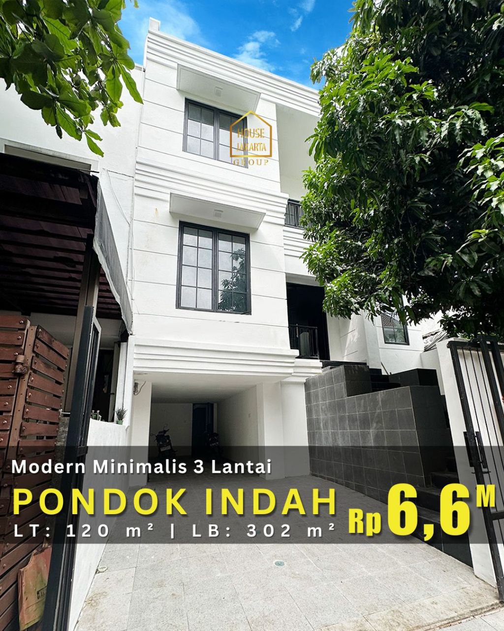 HS1962 Dijual Rumah Pondok Indah Modern Minimalis 3 Lantai Siap Huni Harga Murah, Jakarta Selatan