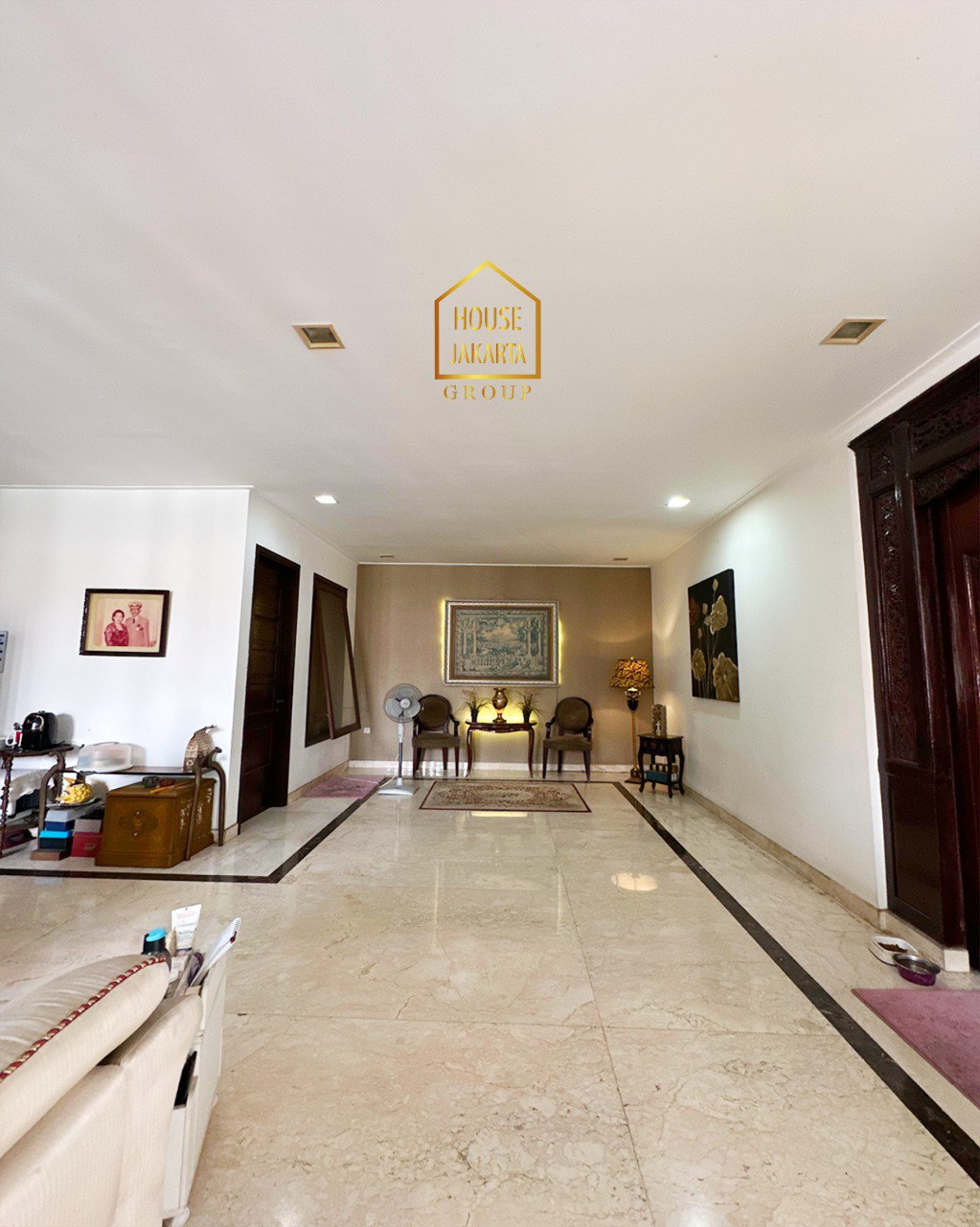 HS1973 FOR SALE: BINTARO. Rumah Mewah Murah 2 Lantai Siap Huni, Dalam Komplek, Marmer. Garden & Swimming Pool