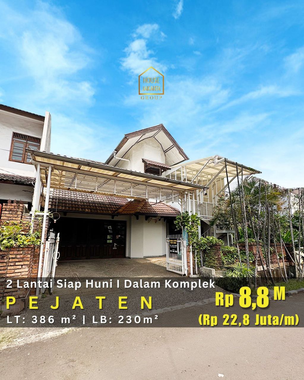 HS1975  FOR SALE: Rumah Siap Huni 2 Lantai Fully Furnished di PEJATEN. Lokasi Strategis, Dekat TB Simatupang,  Kemang, Gatot Subroto