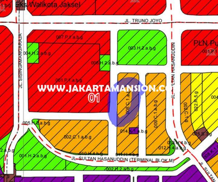 LS768 Dijual tanah Jalan Faletehan Blok M Kebayoran Baru luas 960m bisa dibangun 6 lantai