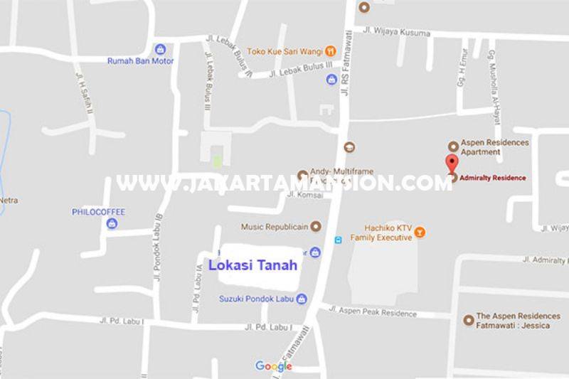 LS853 Tanah Jalan Fatmawati Pondok Labu 1 luas 5.389m dijual murah 18juta/m depan Mall One Bel Park
