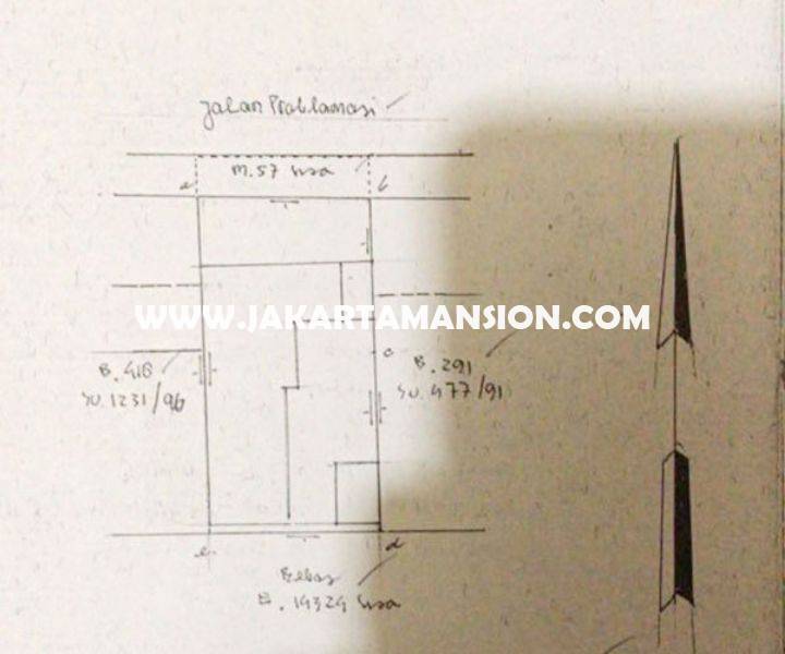 LS977 Rumah tua hitung tanah Jalan Proklamasi Menteng ijin komersial Gedung 7 Lantai Dijual Murah 35M